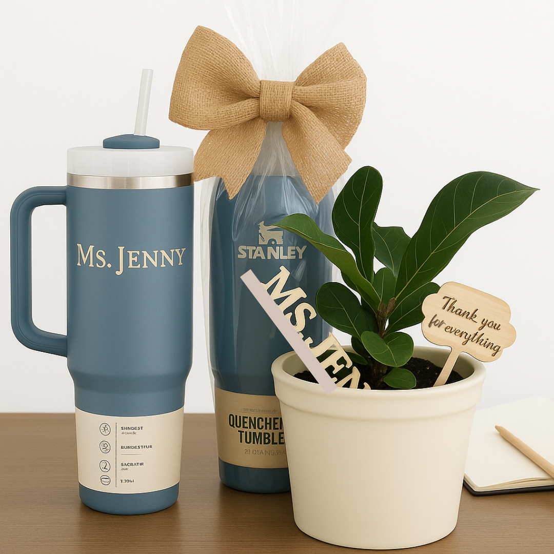 Personalized Tumbler + Plant Set