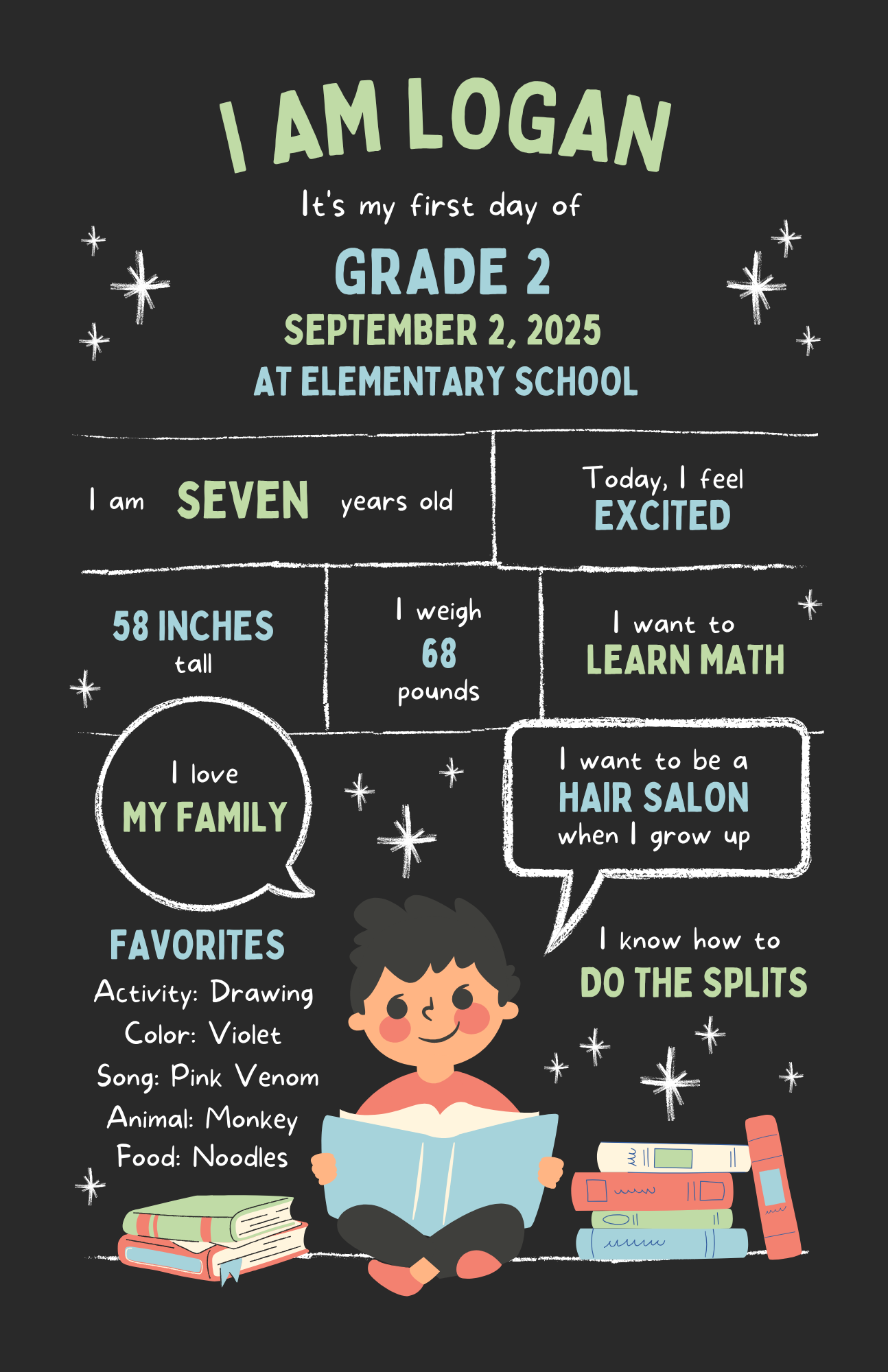 Digital Print - First Day of School Trading Card
