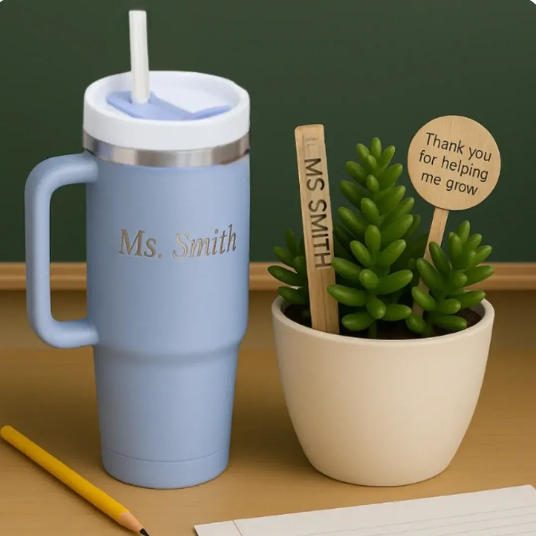 Personalized Tumbler + Plant Set