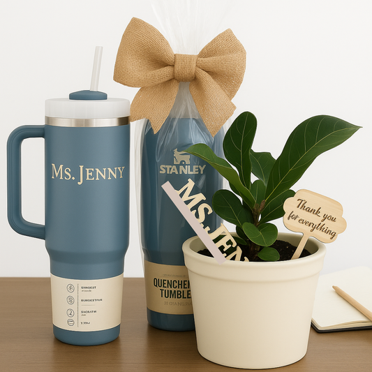 Personalized Tumbler + Plant Set